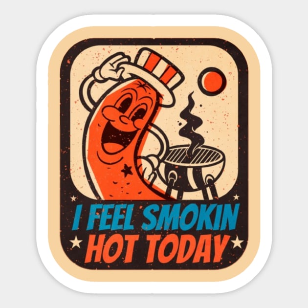 Vintage Sausage Grill Sticker by EdStark